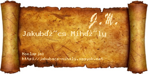 Jakubács Mihály névjegykártya