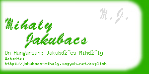 mihaly jakubacs business card